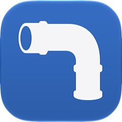 FitterForge app icon: a 90-degree pipe elbow